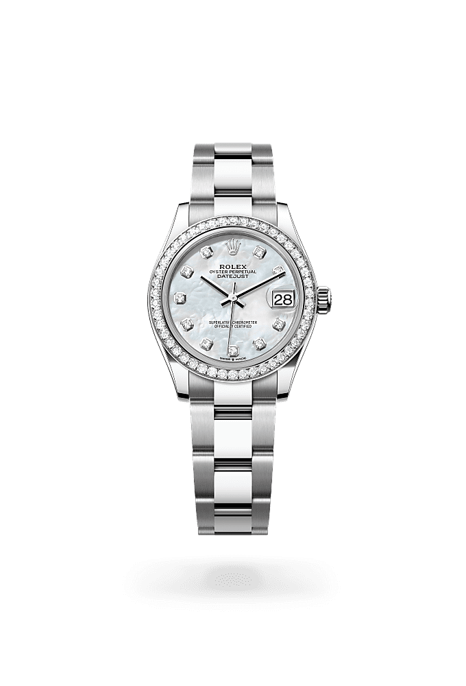 Datejust 31 - Oyster, 31 mm, Oystersteel, white gold and diamonds