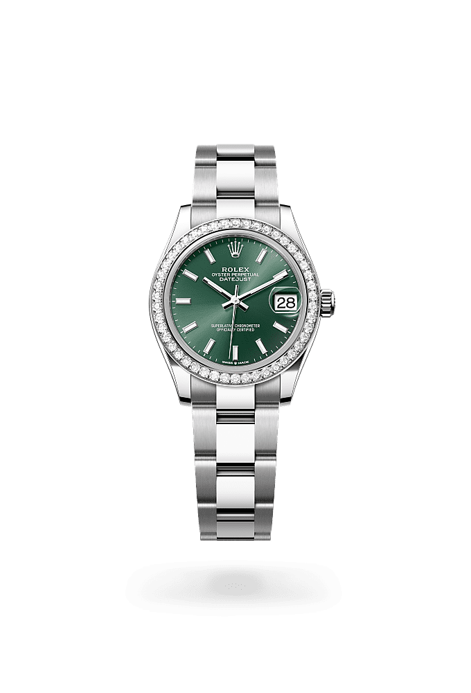 Datejust 31 - Oyster, 31 mm, Oystersteel, white gold and diamonds