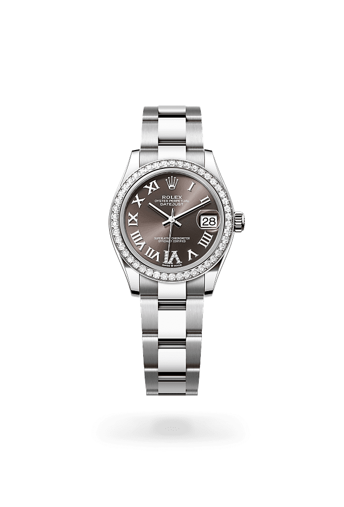 Datejust 31 - Oyster, 31 mm, Oystersteel, white gold and diamonds