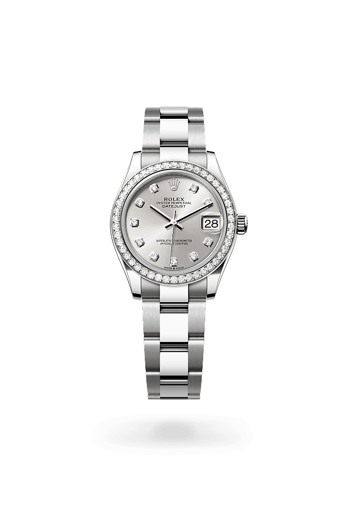 Datejust 31 - Oyster, 31 mm, Oystersteel, white gold and diamonds