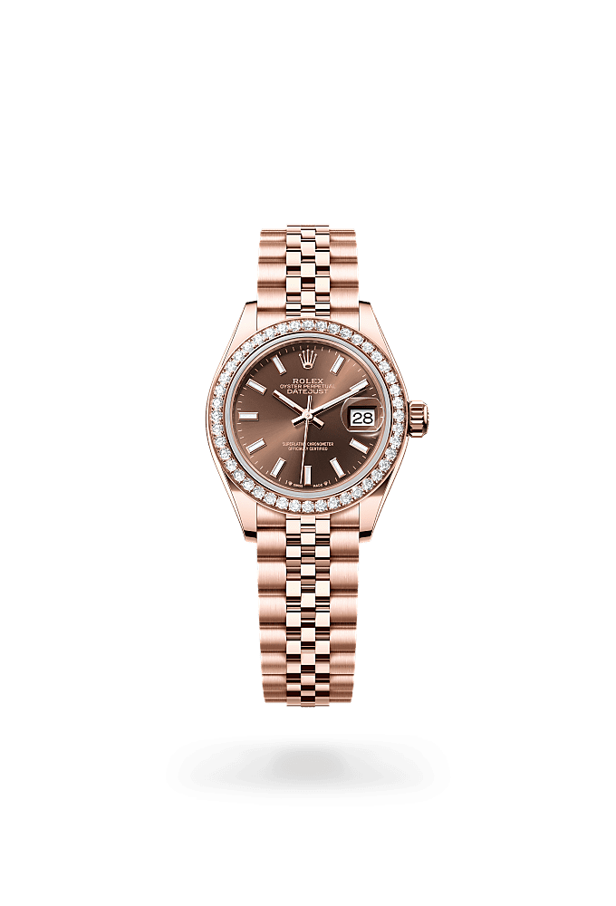 Lady-Datejust - Oyster, 28 mm, Everose gold and diamonds