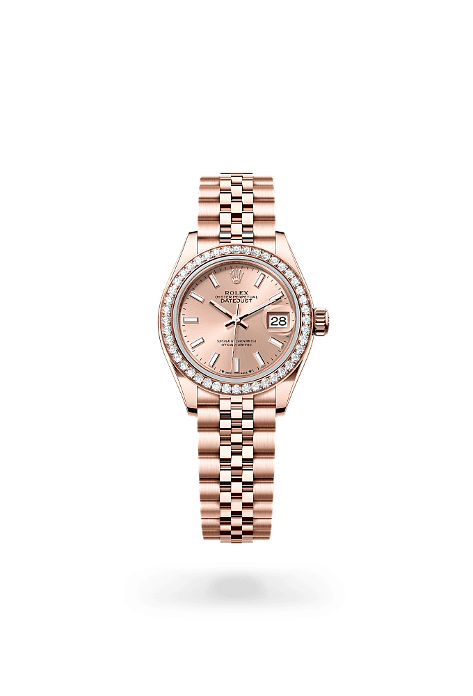 Lady-Datejust - Oyster, 28 mm, Everose gold and diamonds