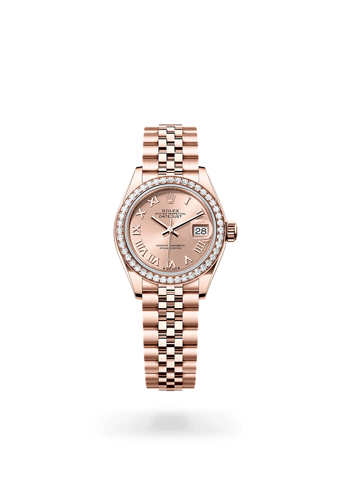 Lady-Datejust - Oyster, 28 mm, Everose gold and diamonds