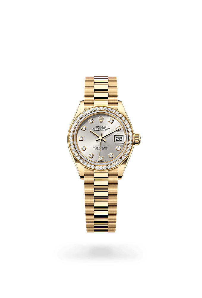 Lady-Datejust - Oyster, 28 mm, yellow gold and diamonds