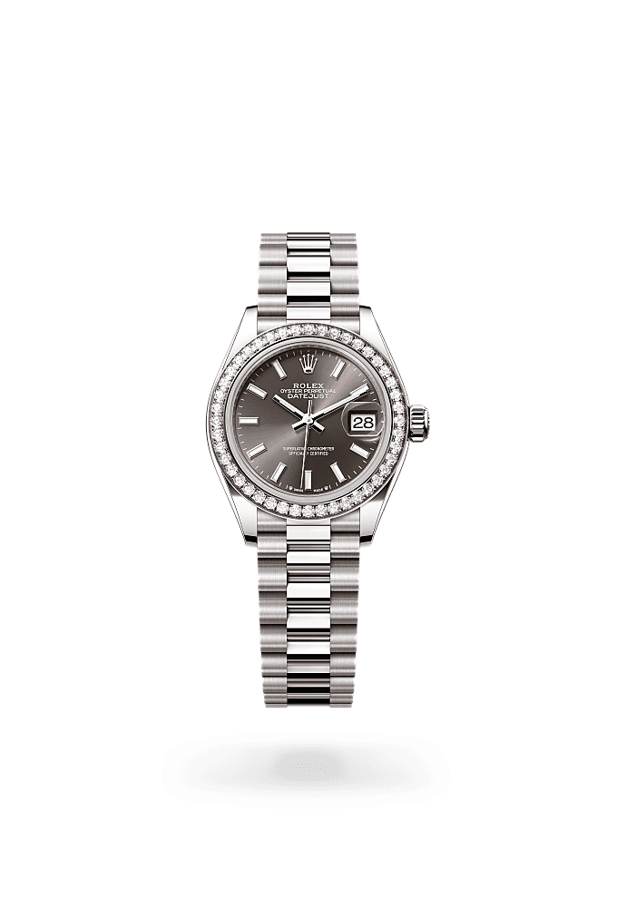 Lady-Datejust - Oyster, 28 mm, white gold and diamonds
