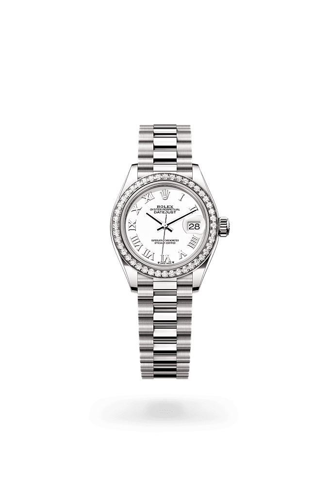 Lady-Datejust - Oyster, 28 mm, white gold and diamonds