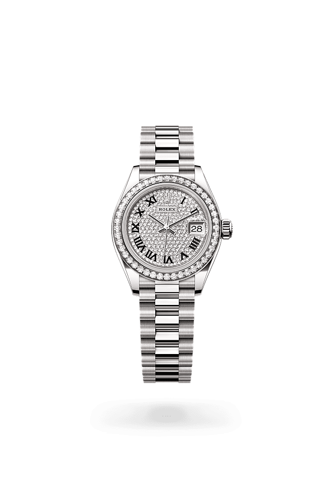 Lady-Datejust - Oyster, 28 mm, white gold and diamonds
