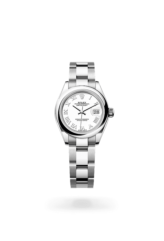 Lady-Datejust, Oyster, 28 мм, сталь Oystersteel, Циферблат : Белый, Rolex