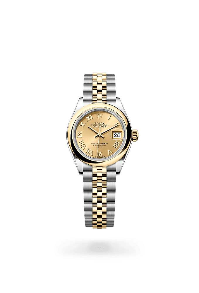 Lady-Datejust - Oyster, 28 mm, Oystersteel and yellow gold