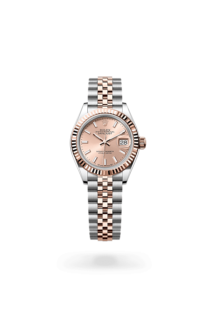 Lady-Datejust, Oyster, 28 мм, сталь Oystersteel и золото Everose, Цифер блат : Цвета rosé, Rolex