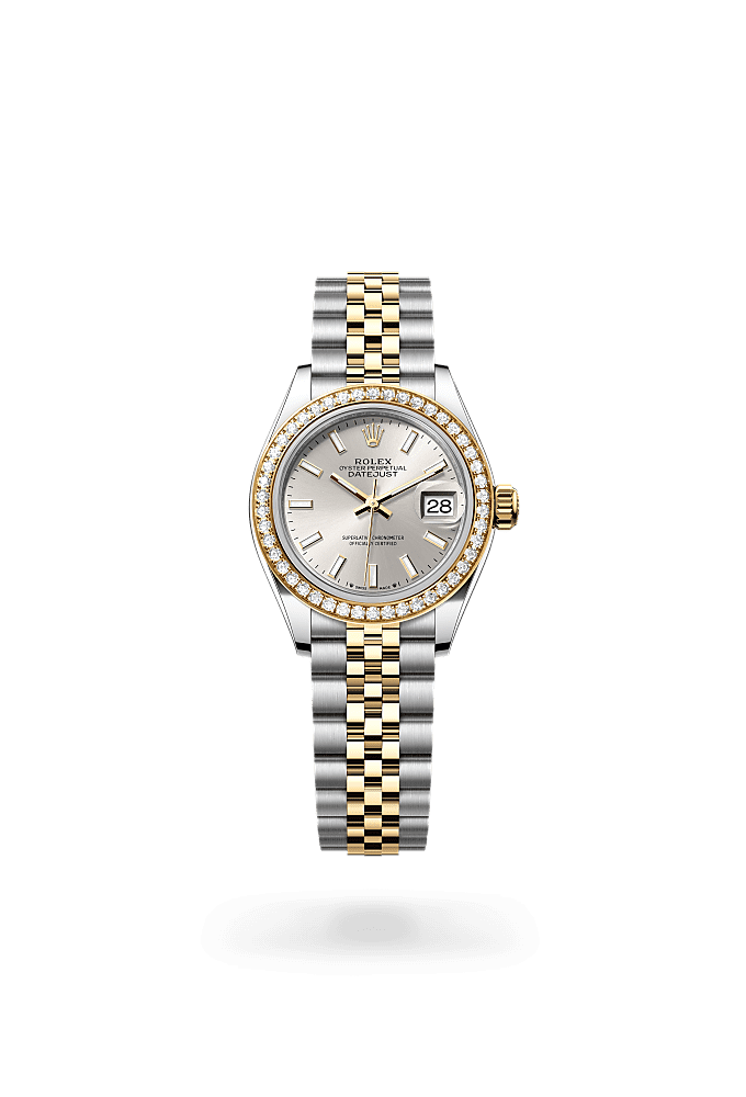 Lady-Datejust - Oyster, 28 mm, Oystersteel, yellow gold and diamonds