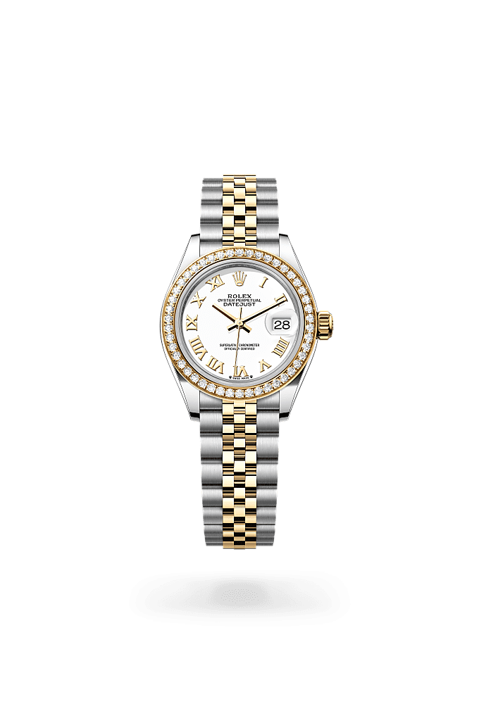 Lady-Datejust - Oyster, 28 mm, Oystersteel, yellow gold and diamonds