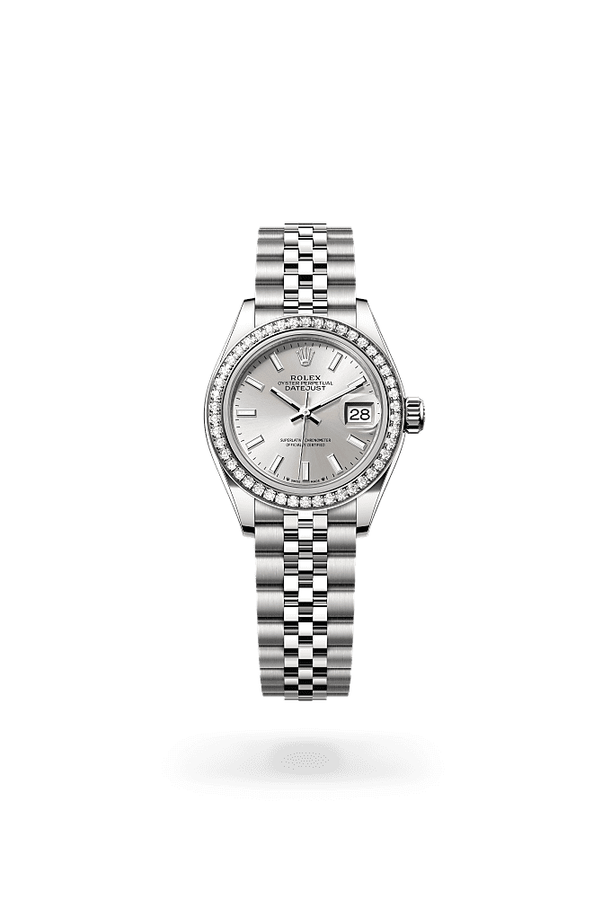 Lady-Datejust - Oyster, 28 mm, Oystersteel, white gold and diamonds
