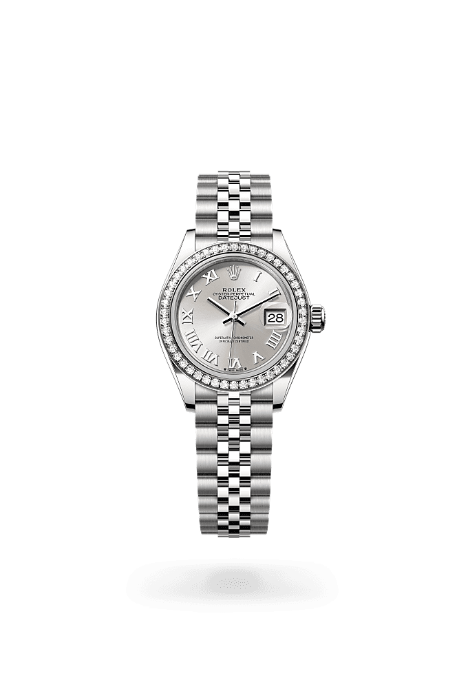 Lady-Datejust - Oyster, 28 mm, Oystersteel, white gold and diamonds