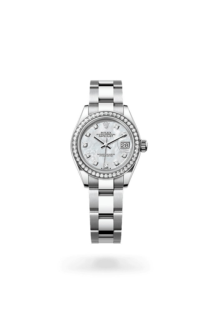 Lady-Datejust - Oyster, 28 mm, Oystersteel, white gold and diamonds