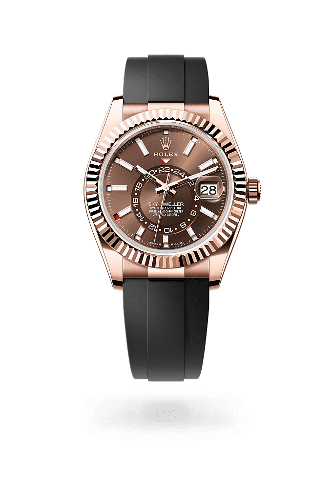 Sky-Dweller, Oyster, 42 mm, Everose-goud, Wijzerplaat : Chocoladebruin, Rolex