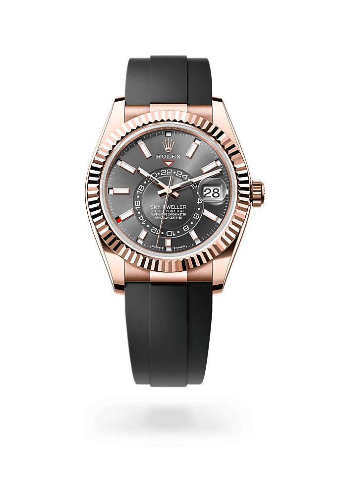 Sky-Dweller, Oyster, 42 mm, Everose altın, Kadran : Arduvaz, Rolex