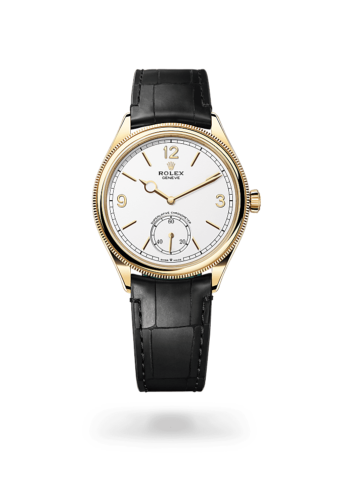 1908, 39 mm, 18 ct yellow gold, polished finish, Dial : Intense white, Rolex