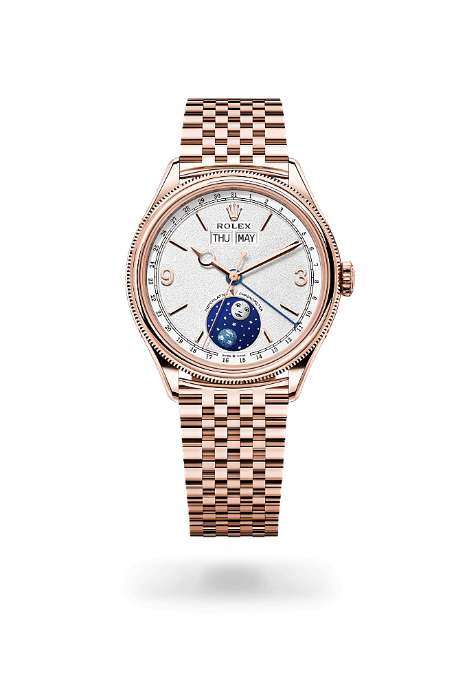 파델로네, 39mm, 18캐럿 에버로즈 골드, 폴리싱 마감, 다이얼 : 인텐스 화이트, Rolex