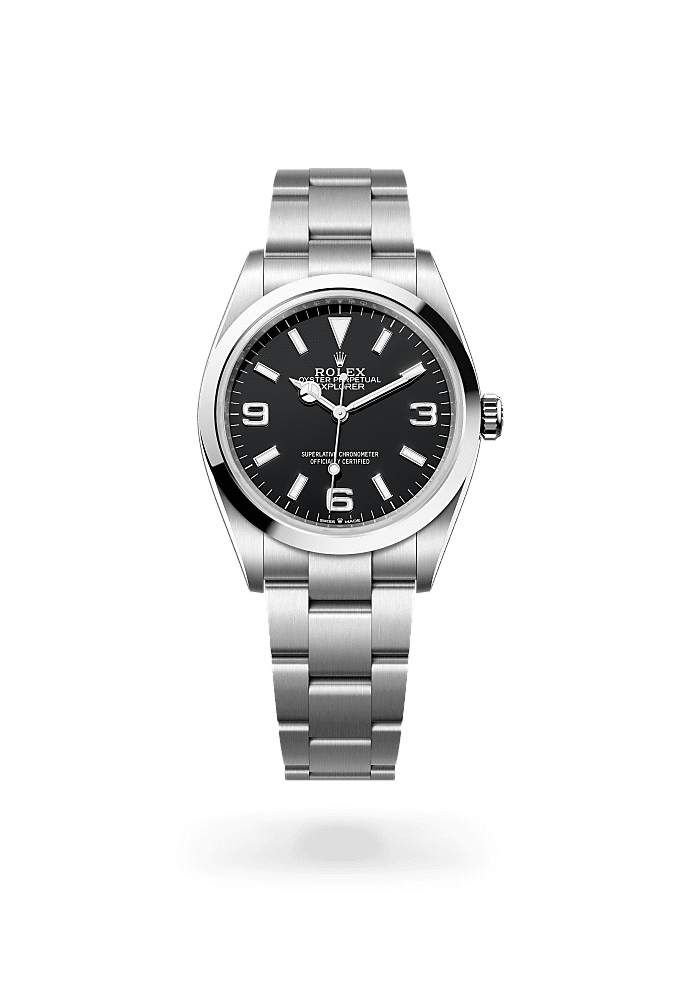 एक्सप्लोरर 36, ऑयस्टर, 36 मिमी, ऑयस्टरस्टील, डायल : ब्लैक, Rolex