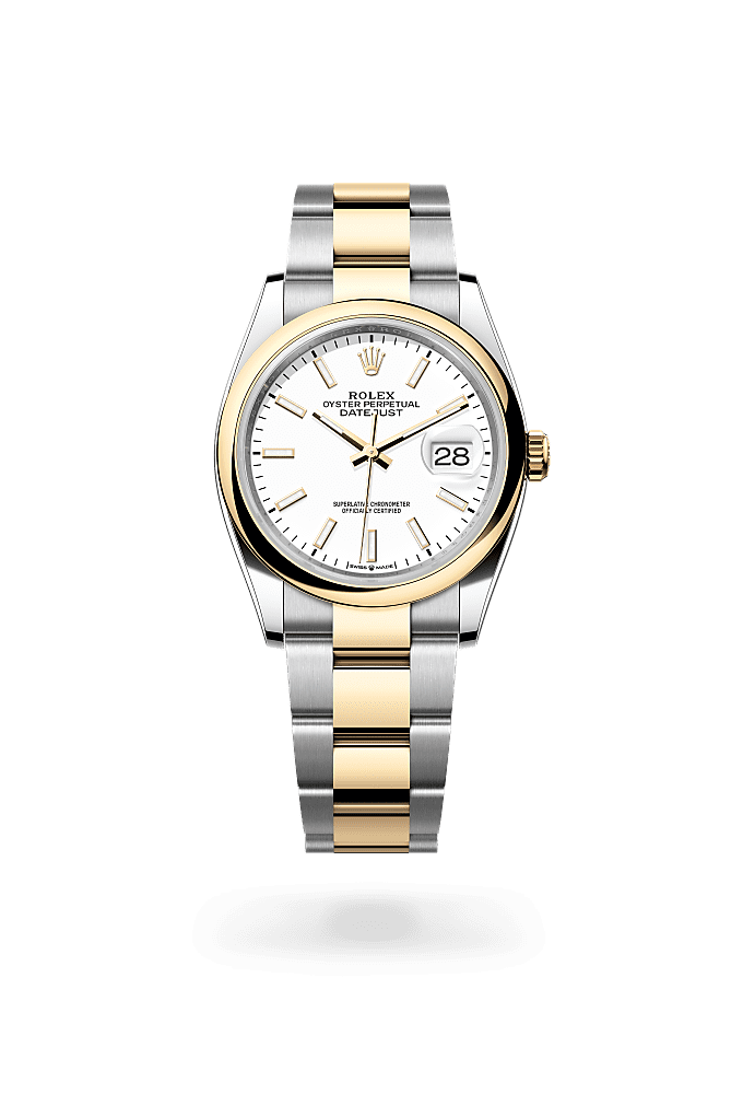 Datejust 36, Oyster, 36 มม., Oystersteel และทองคำ, หน้าปัด : สีขาว, Rolex