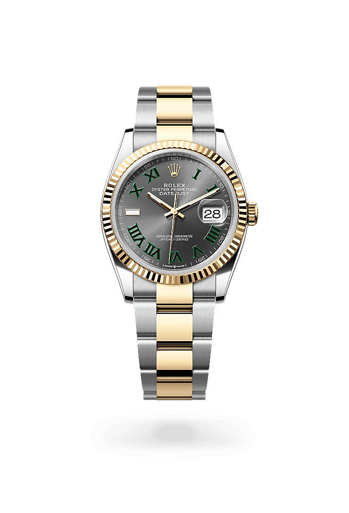 デイトジャスト 36, オイスター、36 mm、オイスタースチール＆イエローゴールド, ダイアル : スレート, Rolex
