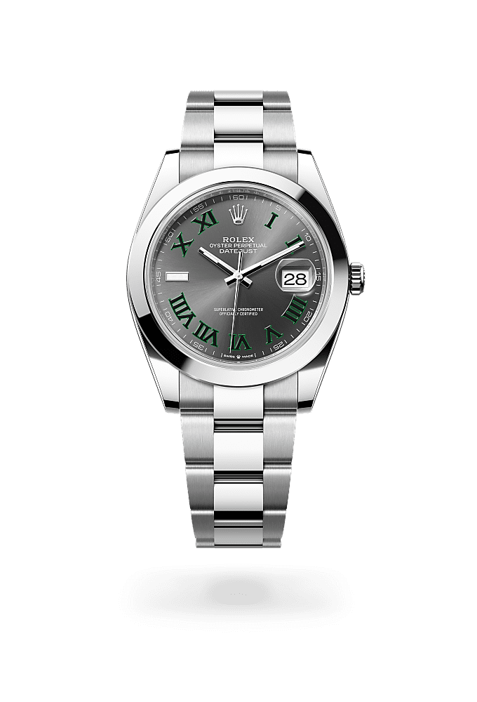 デイトジャスト 41, オイスター、41 mm、オイスタースチール, ダイアル : スレート, Rolex