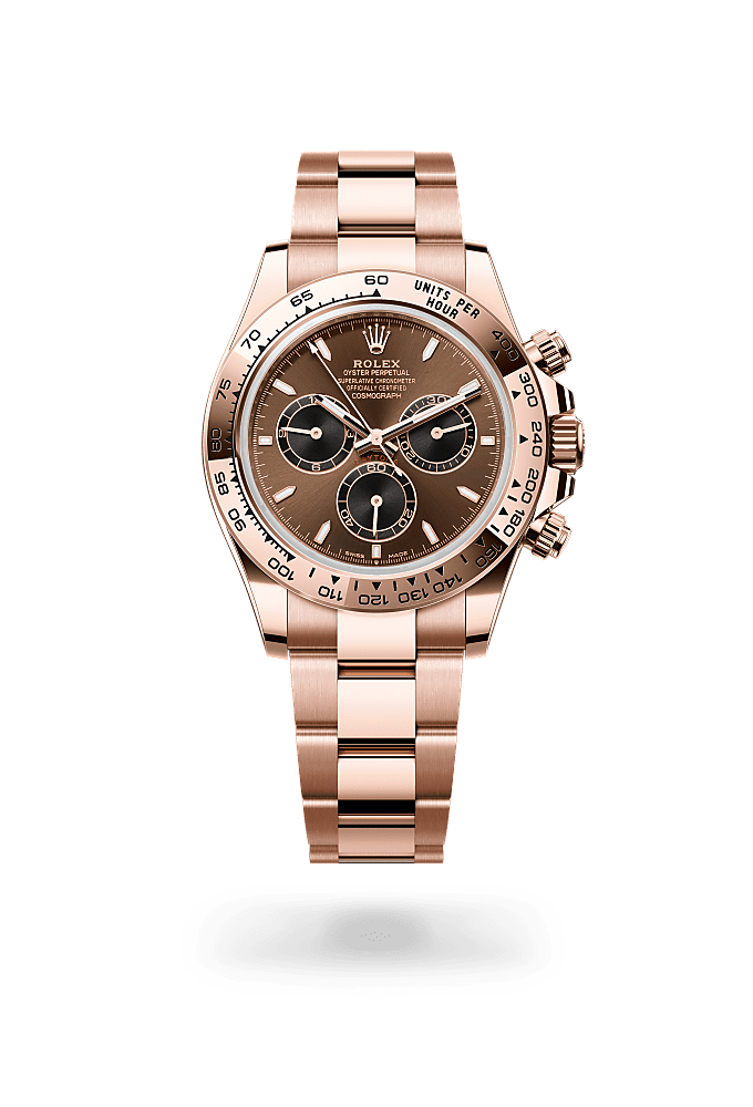 コスモグラフ デイトナ, オイスター、40 mm、エバーローズゴールド, ダイアル : ブライトチョコレートとブラック, Rolex