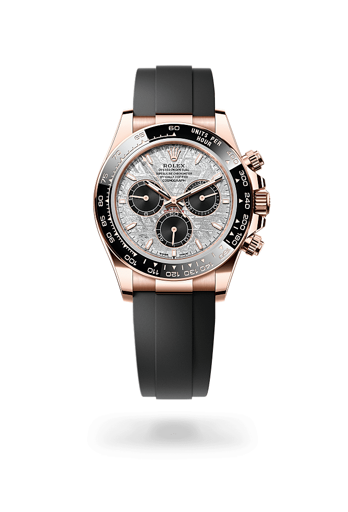 コスモグラフ デイトナ, オイスター、40 mm、エバーローズゴールド, ダイアル : メテオライト＆ブラック, Rolex