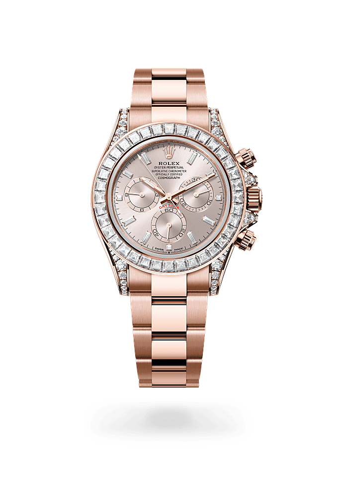 كوزموغراف دايتونا, أويستر، ٤٠ مم، من ذهب إيفروز والألماس, المينا : رملي مُرصَّع بالألماس, Rolex