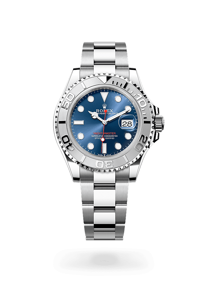 Yacht-Master 40, Oyster, 40 mm, aço Oystersteel e platina, Mostrador : Azul vivo, Rolex