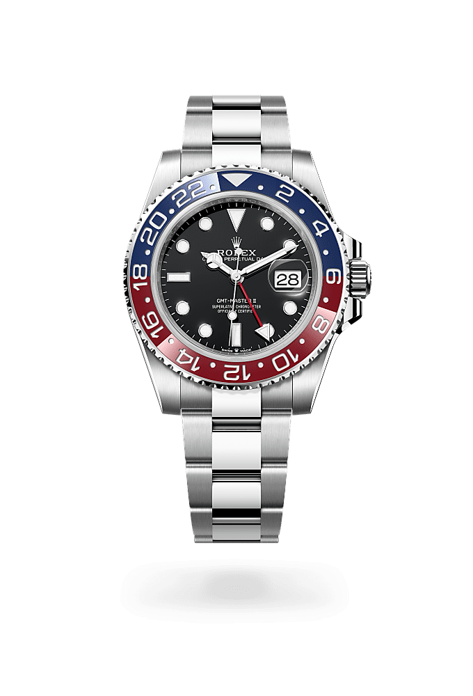 GMT-Master II, Oyster, 40 มม., Oystersteel, หน้าปัด : สีดำ, Rolex