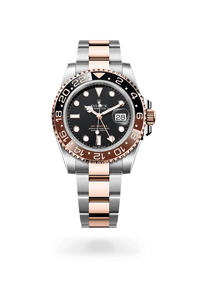 GMT-Master II, Oyster, 40 mm, acero Oystersteel y oro Everose, Esfera : Negra, Rolex