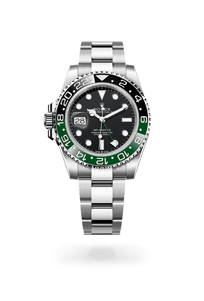 GMT-मास्टर II, ऑयस्टर, 40 मिमी, ऑयस्टरस्टील, डायल : ब्लैक, Rolex