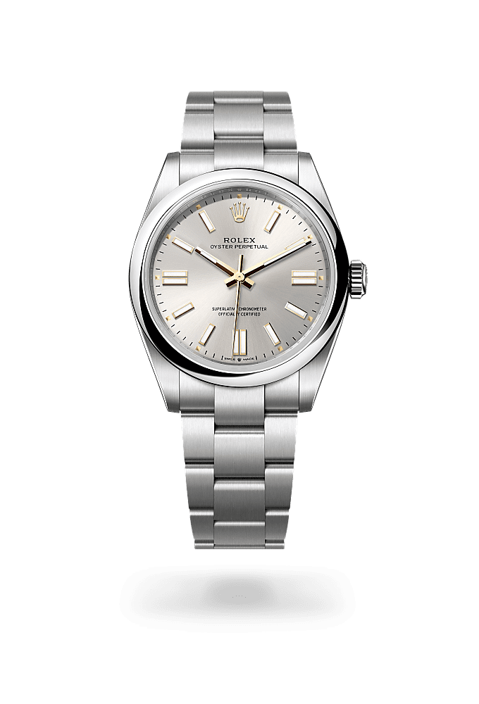 Oyster Perpetual 41, Oyster, 41 mm, Oystersteel, Dial : Perak, Rolex