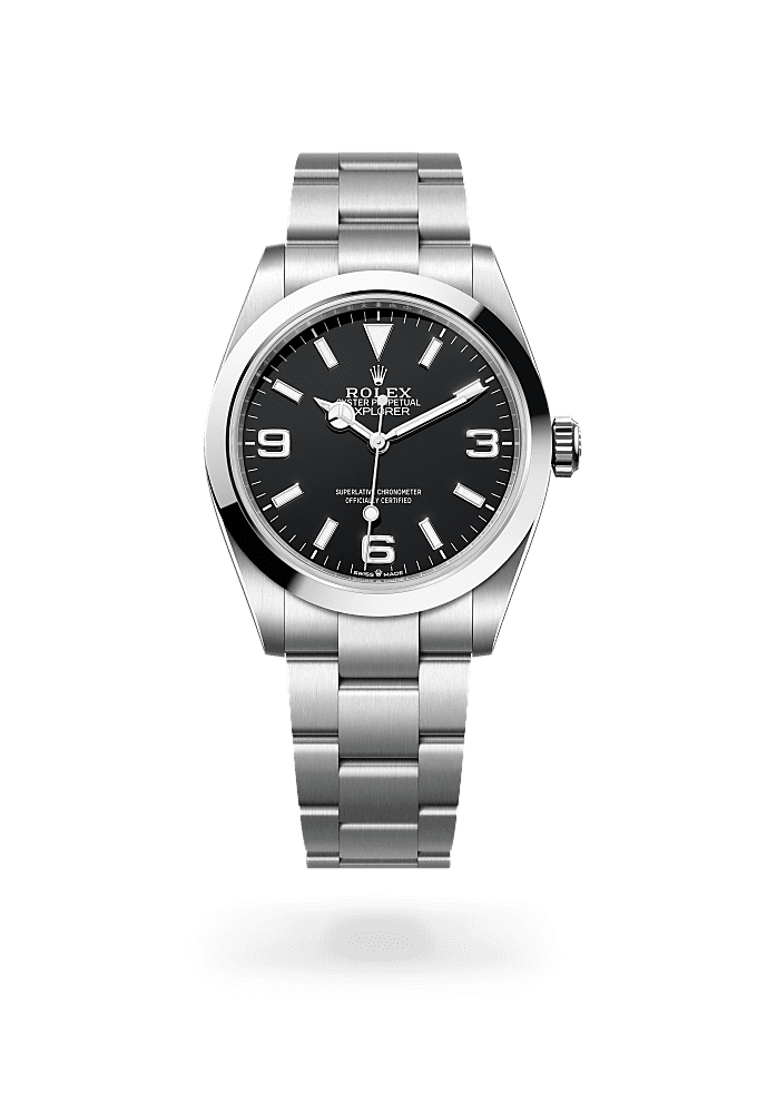 एक्सप्लोरर 40, ऑयस्टर, 40 मिमी, ऑयस्टरस्टील, डायल : ब्लैक, Rolex
