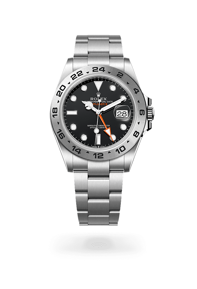 Explorer II, Oyster, 42 mm, thép Oystersteel, Mặt đồng hồ : màu đen, Rolex