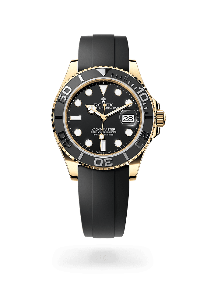 Yacht-Master 42, Oyster, 42 mm, ouro amarelo, Mostrador : Preto, Rolex