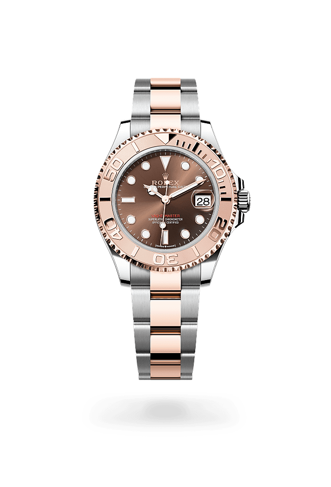 Yacht-Master 37, Oyster, 37 mm, aço Oystersteel e ouro Everose, Mostrador : Chocolate, Rolex