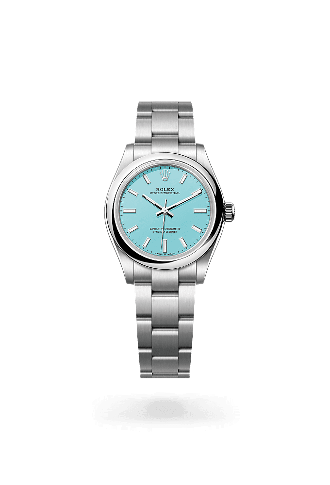 Oyster Perpetual 31, Oyster, 31 mm, Oystersteel, Dial : Biru <i>turquoise</i>, Rolex