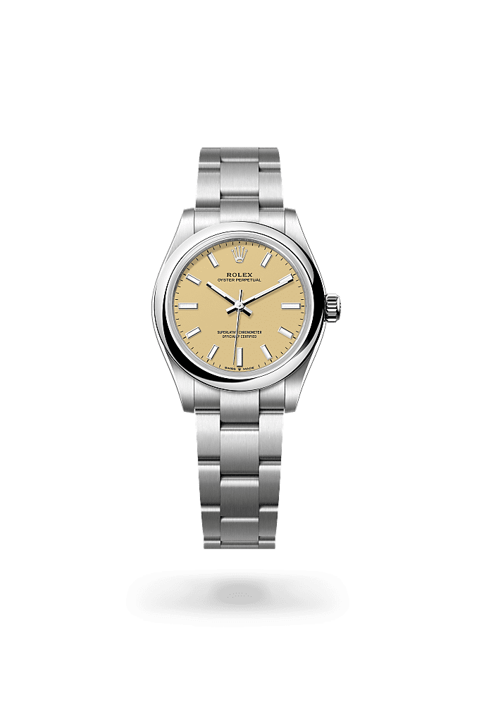 Oyster Perpetual 31, 蠔式，31毫米，蠔式鋼, 錶面 : 米色, Rolex