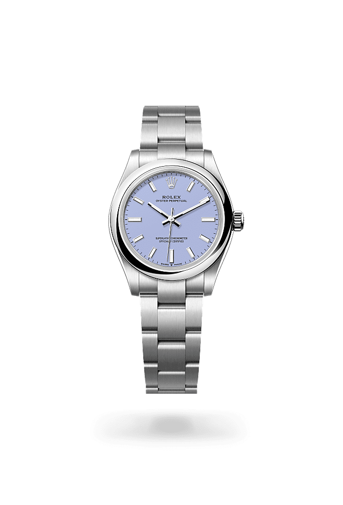 Oyster Perpetual 31, 蠔式，31毫米，蠔式鋼, 錶面 : 薰衣草紫色, Rolex