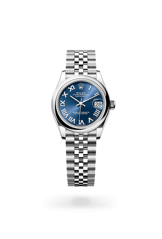 Datejust 31, Oyster, 31 mm, acero Oystersteel, Esfera : Azul vivo, Rolex