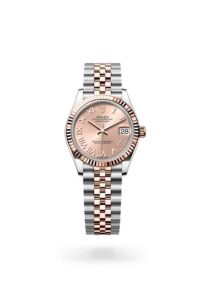 Datejust 31, Oyster, 31 มม., Oystersteel และเอเวอร์โรสโกลด์, หน้าปัด : สีชมพูกุหลาบ, Rolex