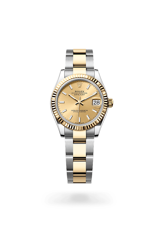 Datejust 31, Oyster, 31 mm, Oystersteel and yellow gold, Dial : Champagne-colour, Rolex