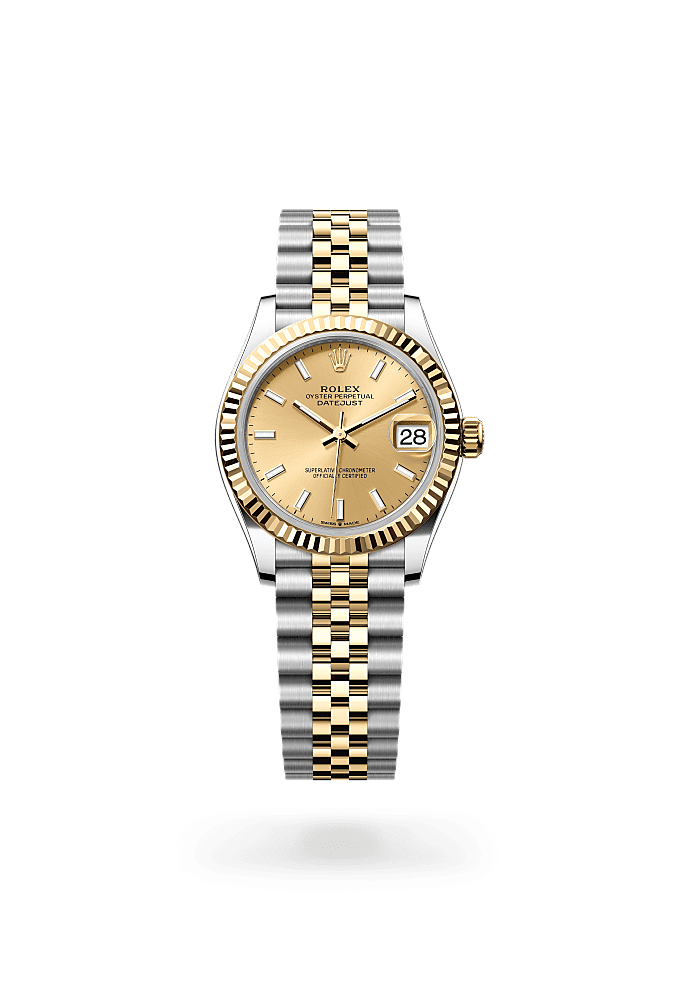 Datejust 31, Oyster, 31 mm, Oystersteel and yellow gold, Dial : Champagne-colour, Rolex
