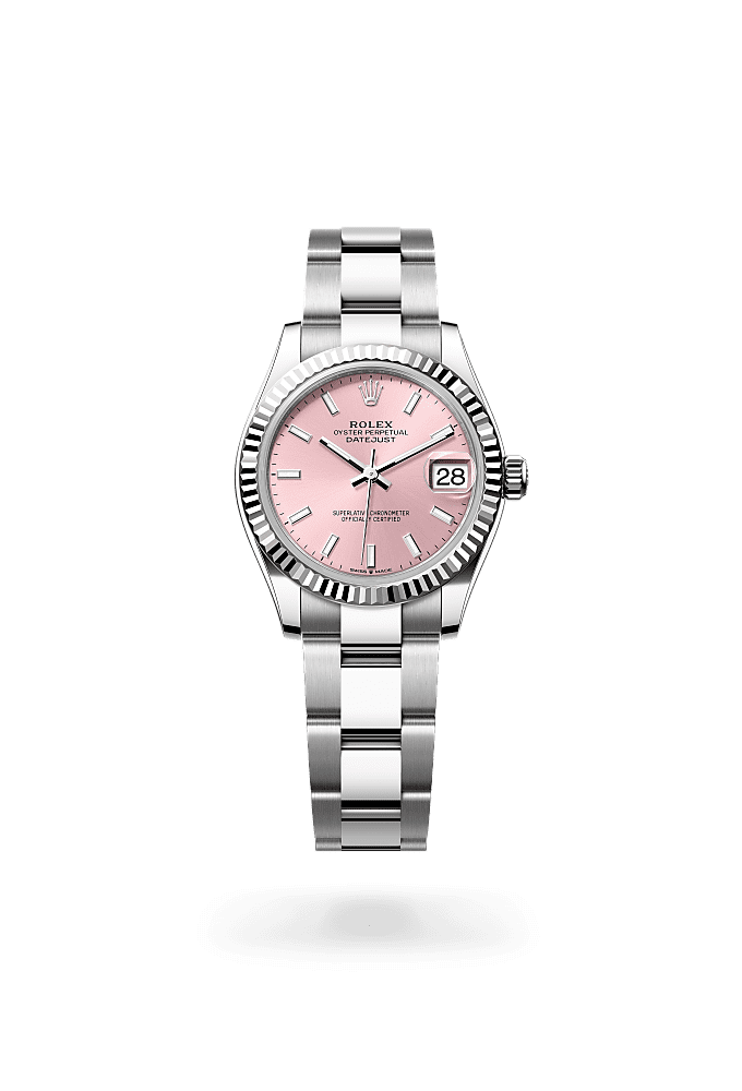 ROLEX シルク ストール ピンク Rolex Datejust Ladies Midsize Stainless Steel Watch 18KW