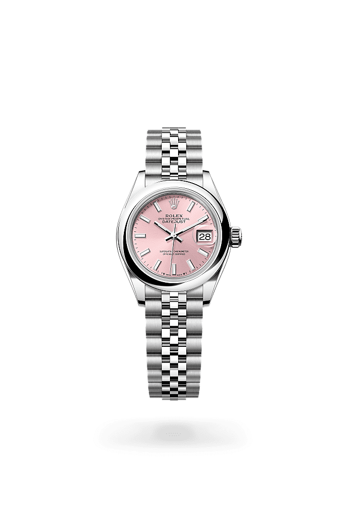 Lady-Datejust, Oyster, 28 mm, Oystersteel, Dial : Pink, Rolex