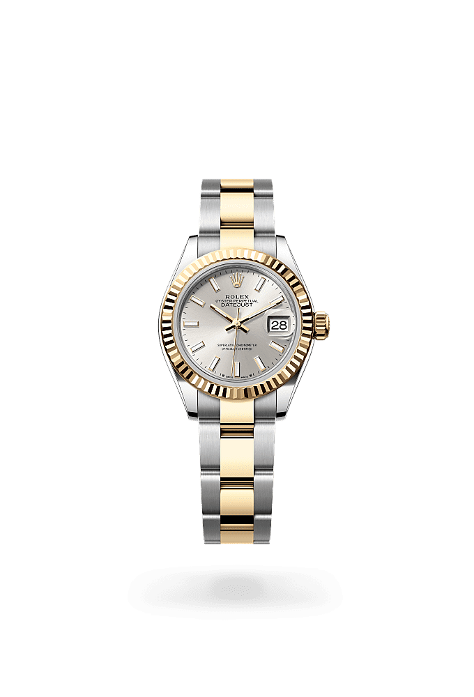 Lady-Datejust, Oyster, 28 mm, Oystersteel and yellow gold, Dial : Silver, Rolex