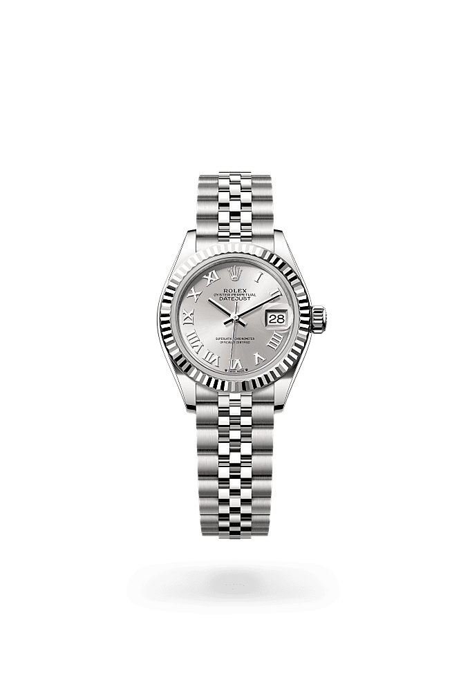 Lady-Datejust, Oyster, 28 mm, Oystersteel and white gold, Dial : Silver, Rolex